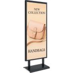ÖzgürceSeç Çift Taraflı Saç Taban Kaldırım Reklam Panosu Ayaklı Poster Pano - Siyah - 50x140