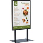 ÖzgürceSeç Çift Taraflı Sac Taban Kaldırım Reklam Panosu Siyah 70 x 100 cm Ölçülerinde Ayaklı Poster - B1 (70x100)