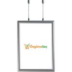ÖzgürceSeç Çift Taraflı Tavan Askılı Poster Alüminyum Çerçeve 25MM - Gri - B2 (50X70)