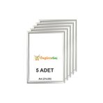 ÖzgürceSeç Gri Alüminyum Çerçeve Açılır Kapanır Gönye Köşe 25MM - 5 Adet - A4 (21x30)