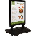ÖzgürceSeç Windpro Çift Taraflı Yaylı Tekerlekli Kaldırım Panosu Reklam Dubası - B2 (50X70) - Siyah