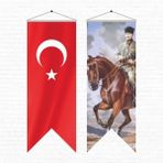 Özgüvenal Atatürk Posteri + Türk Bayrağı Kırlangıç 50 x 150 cm - 4