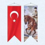 Özgüvenal Atatürk Posteri + Türk Bayrağı Kırlangıç 70 x 200 cm - 4