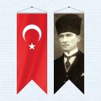 Özgüvenal Atatürk Posteri ve Türk Bayrağı Kırlangıç 70 x 200 cm 5