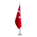 Özgüvenal Türk Makam Bayrağı Telalı + Krom Direk (Simsiz)