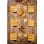 Oziy Home 12 Parça 6 kişilik Stackable %100 bambu pasta tabakları Kahvaltı Takımı Seti Çay tabaklı