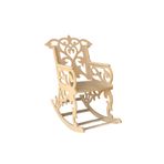 Özka Hobi Ahşap Ahşap Ham Mdf Dekoratif Orta Boy Sallanan Sandalye - 85x53x85
