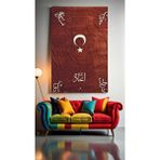 Özkacar Group Dekoratif Türk Bayrağı Ev Duvar Salon Güzellik Salonu Ofis Dükkan Dekarasyon Kanvas Tablo - 1BW-Beyaz - 40 x 60