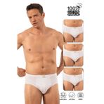 Özkan 0037 3'lü Paket Erkek%100 Pamuklu Penye Süprem Esnek Rahat Slip Külot BEYAZ