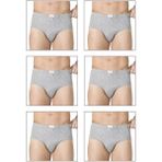Özkan 0037 6'lı Paket Erkek Pamuklu Penye Süprem Esnek Rahat Slip Külot - XL - Gri Melanj