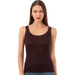 Özkan 23493 Kadın Transferli Ribana Esnek Yumuşak Kalın Askılı Atlet - 4XL - Bordo