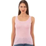 Özkan 23493 Kadın Transferli Ribana Kalın Askılı Atlet - Pembe - 2XL