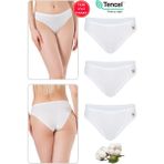 Özkan 23924 3'lü Paket Kadın Pamuklu Modal Esnek Yumuşak Slip Külot - Beyaz