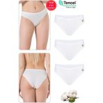 Özkan 23924 3'lü Paket Kadın Pamuklu Modal Esnek Yumuşak Slip Külot - Ekru