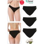 Özkan 23924 3'lü Paket Kadın Pamuklu Modal Esnek Yumuşak Slip Külot - Siyah