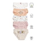 Özkan 41603 5'li Paket Kız Çocuk Karışık Renkli Desenli Pamuklu Yumuşak Slip Külot