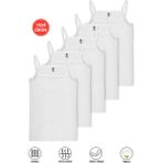 Özkan 43026 5'li Paket Kız Çocuk Pamuklu Likralı Süprem Esnek Rahat Ip Askılı Atlet - 5 - 6 Yaş - Beyaz