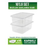 Özkan Ambalaj Temizlik 10 Adet 2 Kilogramlık Şeffaf Saklama Kabı Derin Dondurucuya Uygundur