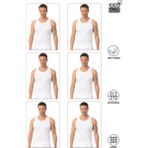 Özkan Underwear 0113 6'lı Paket Erkek Pamuklu Ribana Atlet - 2XL - Beyaz
