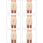 Özkan Underwear 0114 6'lı Paket Kadın Pamuklu Dantelli Ribana Esnek Yumuşak Paçalı Alt İçlik Don Külot Tayt - 3XL - Ten