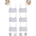 Özkan Underwear 42324 6'lı Paket Kız Çocuk Pamuklu Süprem Esnek Rahat Pedsiz Ince Askılı Alıştırma Sütyeni Yarım Atlet Büstiyer - 11 - 12 Yaş - Gri Melanj