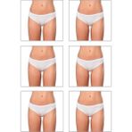 Özkan Underwear 6120 6'lı Paket Kadın Pamuklu Likralı Süprem Slip Külot - Beyaz