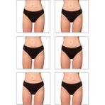 Özkan Underwear 6120 6'lı Paket Kadın Pamuklu Likralı Süprem Slip Külot - Siyah