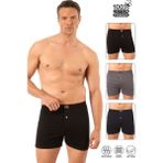 Özkan Underwear Özkan 0041 3'lü Paket Erkek Karışık Renk Şardonlu Pamuklu Düğmeli Penye Boxer - 2XL