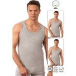 Özkan Underwear Özkan 0050 2'li Paket Erkek Pamuklu Süprem Esnek Rahat Kalın Askılı Atlet - Gri Melanj - 4XL