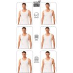 Özkan Underwear Özkan 0050 6'lı Paket Erkek %100 Pamuklu Penye Süprem Kalın Askılı Atlet - 5XL - Beyaz