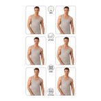 Özkan Underwear Özkan 0050 6'lı Paket Erkek %100 Pamuklu Penye Süprem Kalın Askılı Atlet - Gri Melanj