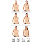 Özkan Underwear Özkan 0111 6'lı Paket Kadın Pamuklu Ribana Esnek Biyeli Kalın Askılı Örme Atlet - Ten