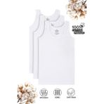 Özkan Underwear Özkan 0801 3'lü Paket Erkek Çocuk %100 Pamuklu Ribana Esnek Rahat Kalın Askılı Atlet - 9 - 10 Yaş - Beyaz