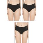 Özkan Underwear Özkan 23922 3'lü Paket Kadın Pamuklu Modal Esnek Yumuşak Yüksek Bel Bato Külot - Siyah