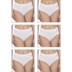 Özkan Underwear Özkan 23922 6'lı Paket Kadın Pamuklu Modal Esnek Yumuşak Yüksek Bel Bato Külot - Beyaz