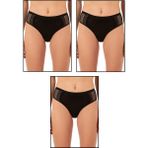 Özkan Underwear Özkan 25592 3'lü Paket Kadın Pamuklu Modal Esnek Rahat Dantelli Bato Külot - Siyah