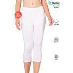 ÖZKAN underwear Özkan 27778 Kadın Premium Kumaş Modal Pamuklu Diz Altı Düz Kapri Tayt Esnek Rahat Yumuşak