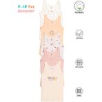 Özkan Underwear Özkan 41600 5'li Paket Kız Çocuk Karışık Renkli Desenli Pamuklu Yumuşak Rahat Kalın Askılı Atlet - 9 - 10 Yaş