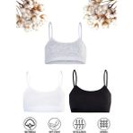 Özkan Underwear Özkan 42324 3'lü Paket Kız Çocuk Pamuklu Karışık Renk Süprem Pedsiz Alıştırma Sütyeni Esnek Rahat Ince Askılı Yarım Atlet Büstiyer - 9 - 10 Yaş