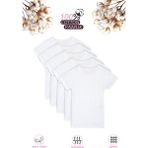 Özkan Underwear Özkan 42780 5'li Paket Kız Çocuk Transferli %100 Pamuklu Ribana Esnek Rahat Kısa Kollu Fanila Atlet - Beyaz - 11 - 12 Yaş