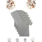 Özkan Underwear Özkan Underwear Özkan 0706 5'li Paket Erkek Çocuk %100 Pamuklu Ribana Esnek Rahat Yarım Kol Kapalı Yaka Fanila T-shirt - 1 - 2 Yaş - Gri Melanj