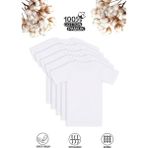 Özkan Underwear Özkan Underwear Özkan 0706 5'li Paket Erkek Çocuk %100 Pamuklu Ribana Esnek Rahat Yarım Kol Kapalı Yaka Fanila T-shirt - 1 Yaş - Beyaz