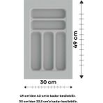 Özkan Wood Çekmece Içi Kaşıklık, Düzenleyici, Organizatör 30 cm x 49 cm - Gri