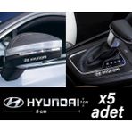 Özkaş Hyundai Uyumlu Metal Sticker 5 Adet Oto Aksesuar Oto Sticker Çıkartma Araba - 1*5CM - Krom