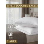 Özkent Ev Tekstil Yastık Biyeli Elyaf Slikon Dolgulu - 50 × 70 cm - Beyaz