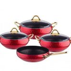 Ozkent Hira 4 Lu Granit Guvec Set Kirmizi K-589