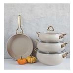 Ozkent Hira 4 Lu Granit Guvec Set Krem K-590