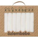 Özlem Bebe Bebe 7'li Pamuklu Bebek Ağız Silme Mendili (Hediye Paketi Yapılır) - Ekru - Yenidoğan