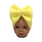 ÖZLEM BEBE Sarı Fiyonklu Kız Bebek Bone