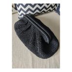 ÖZLEM HANDMADE SİYAH EL ÖRGÜSÜ PİLELİ BURSLU HASIR ÇANTA